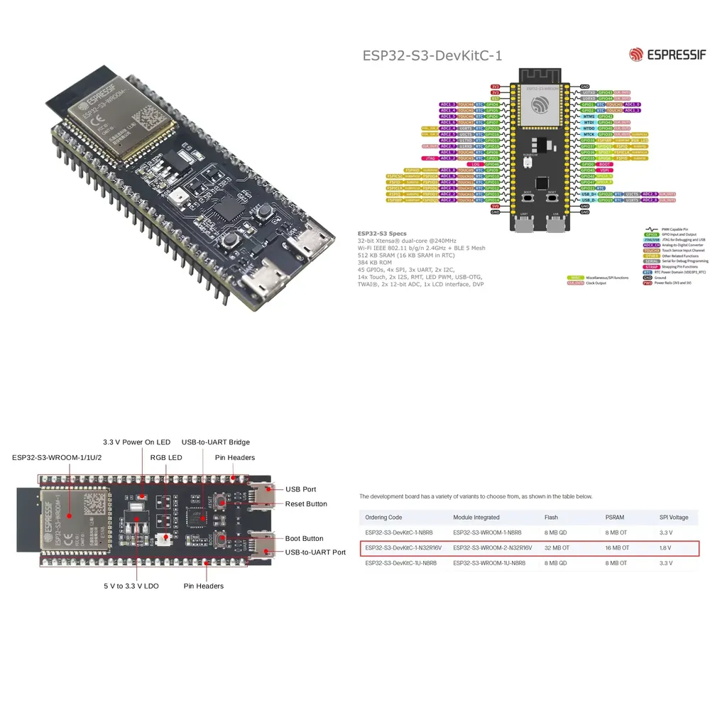 Espressif ESP32-S3-DevKitC-1開発 - Esp32 S3 のレビューと価格