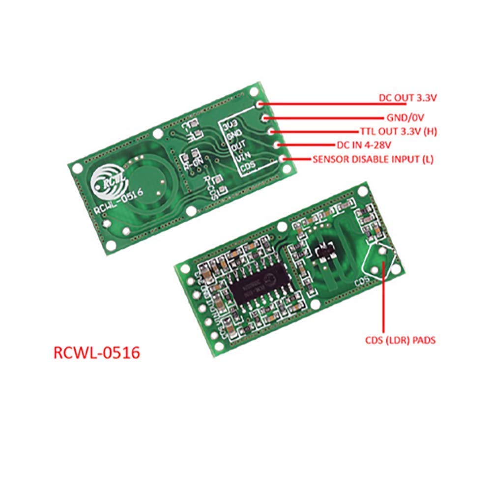 5 個 RCWL-0516 モーション検出センサー、Ardu - Esp8266 Nodemcu のレビューと価格